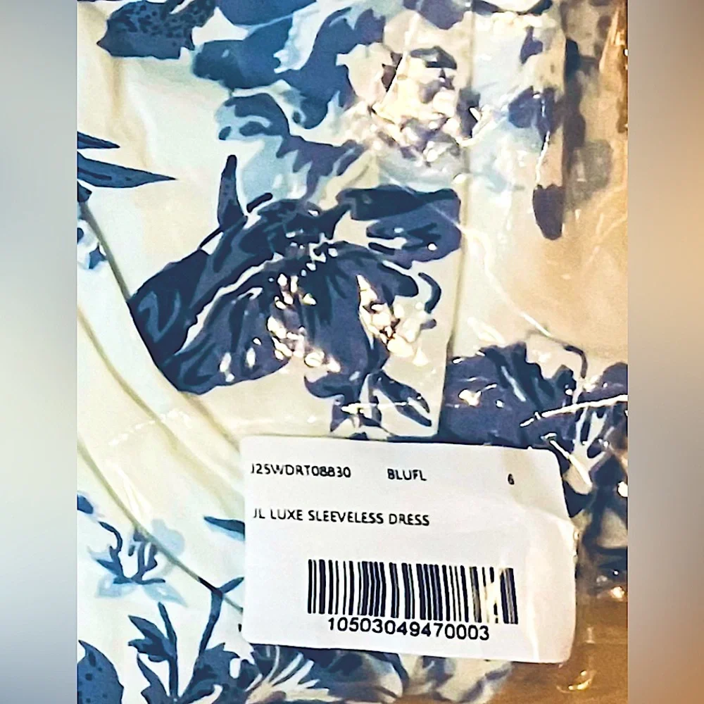 JL LUXE Blue Floral Print Bubble Sleeve, Baby Doll Mini Dress/Front Bow//Size 6